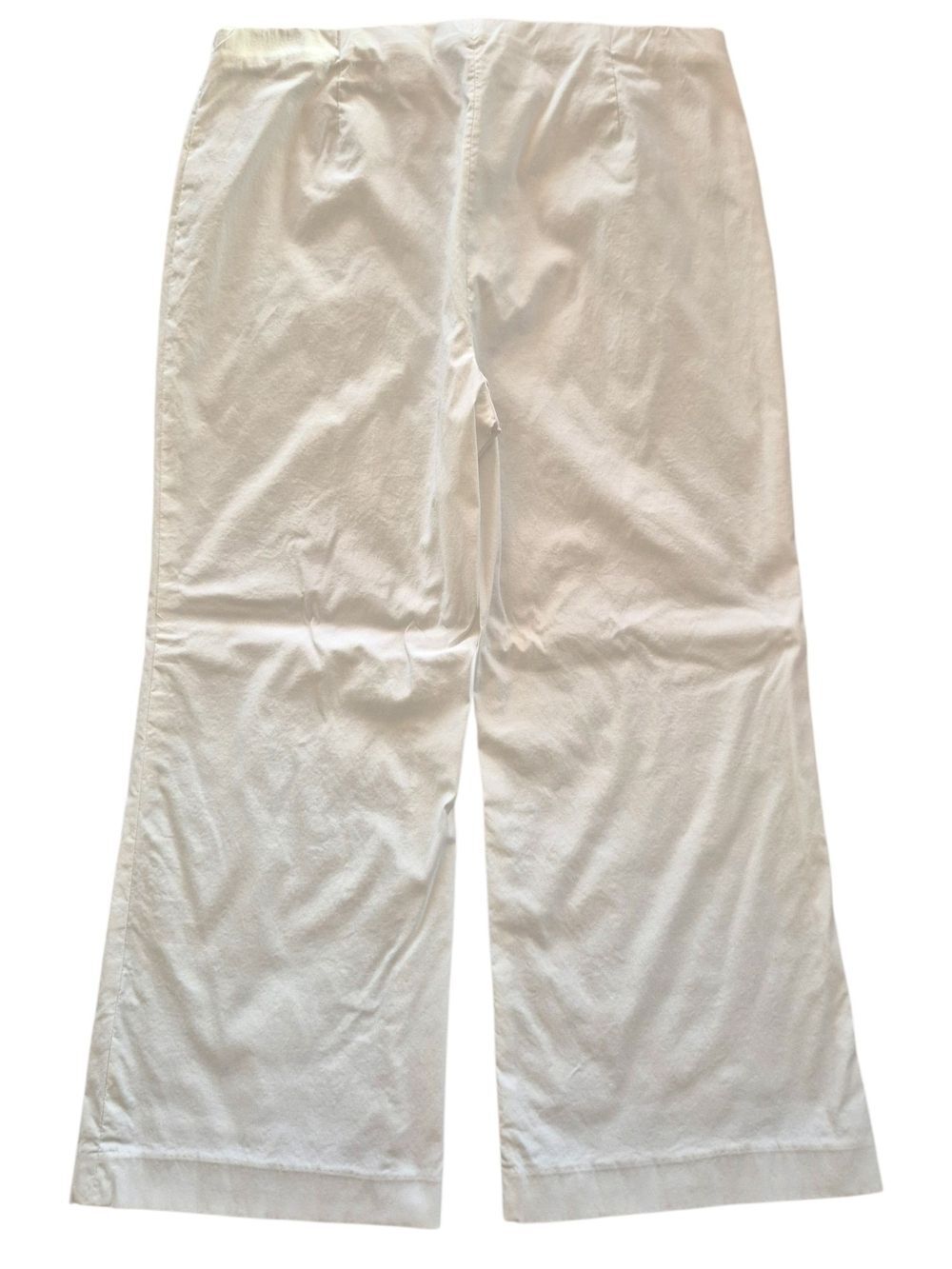 NIC+ZOE White Wide Leg Crop Pants 14 Pull On CoastalChic Resort City Beach Artsy - Picture 4 of 8